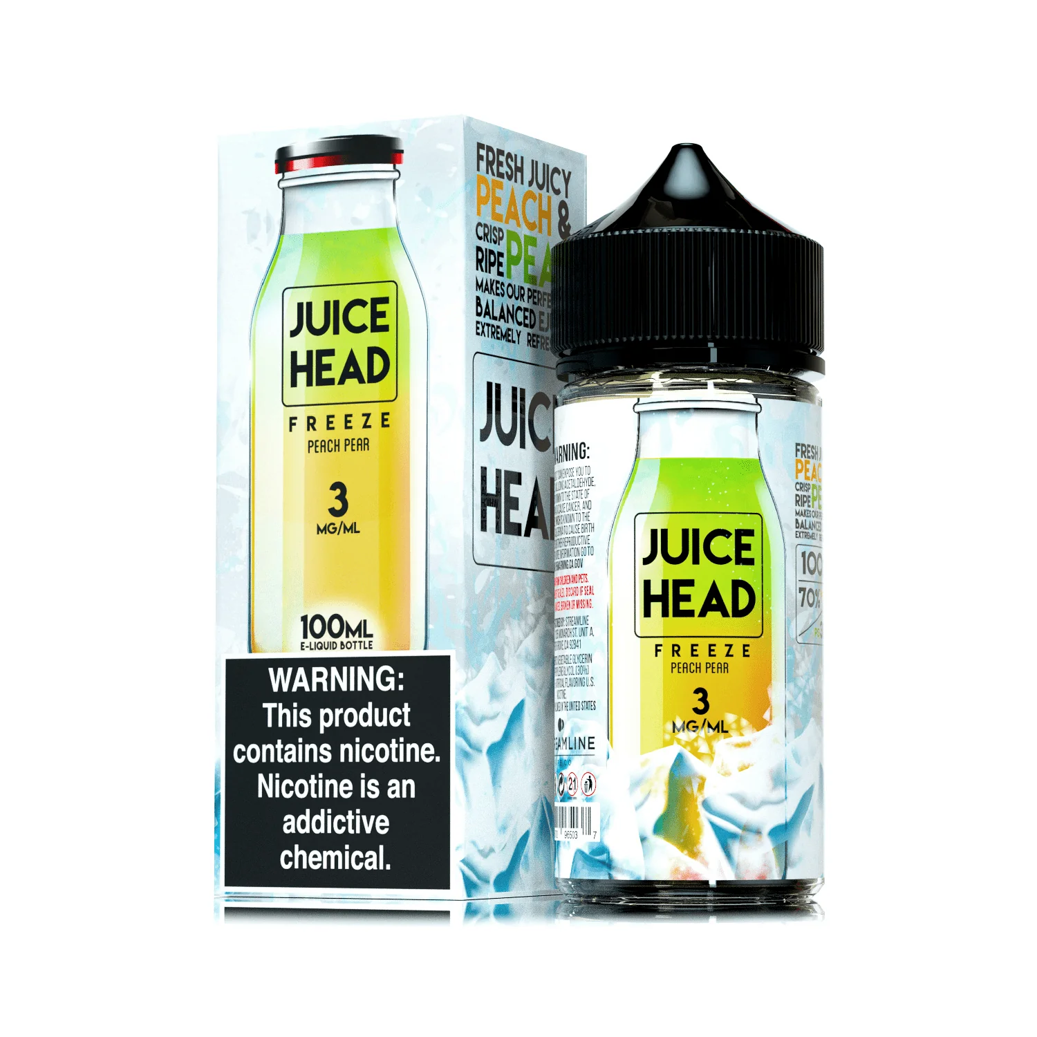 Juice Head Peach Pear Iced E-Liquid (100mL)